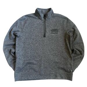 Roots Canada Mens 1/4 Half Zip Stein Sweatshirt Sz XL Charcoal Grey Pullover EUC